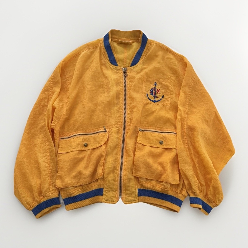 Harbor‎ Club Men's Vintage Yellow/Blue Windbreaker Sz Medium-80s-Nautical-Boats